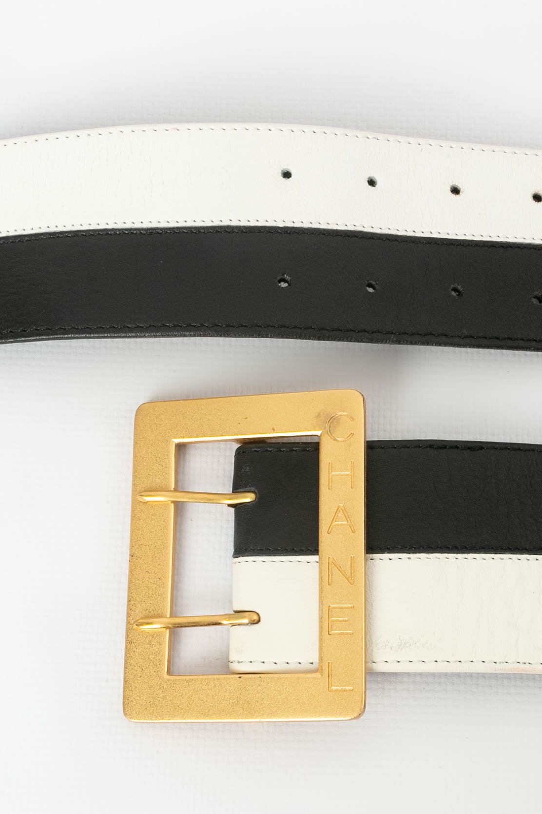Ceinture en cuir bicolore Chanel