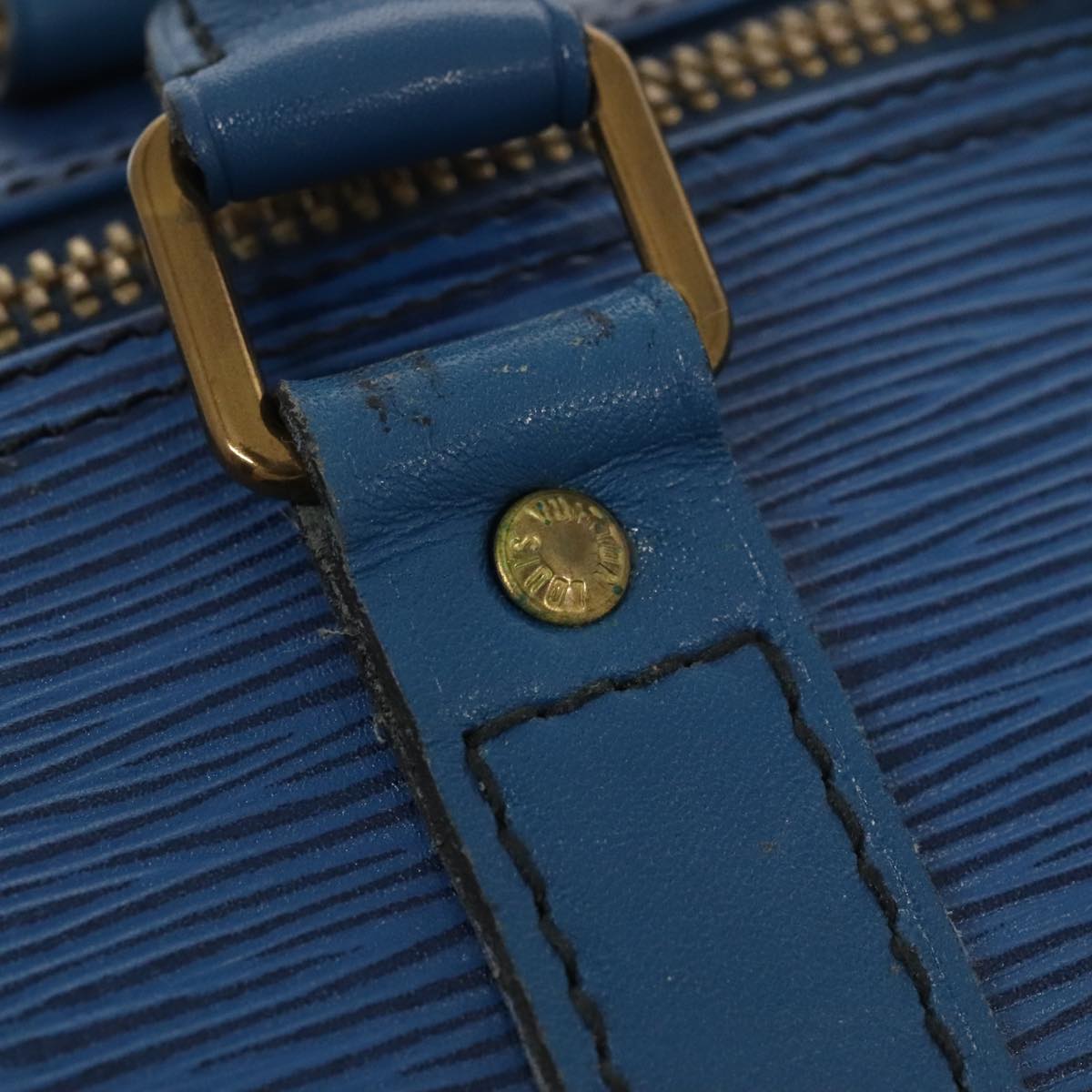 LOUIS VUITTON Epi Keepall 55 Boston Bag   Blue M42955 LV Auth 82152