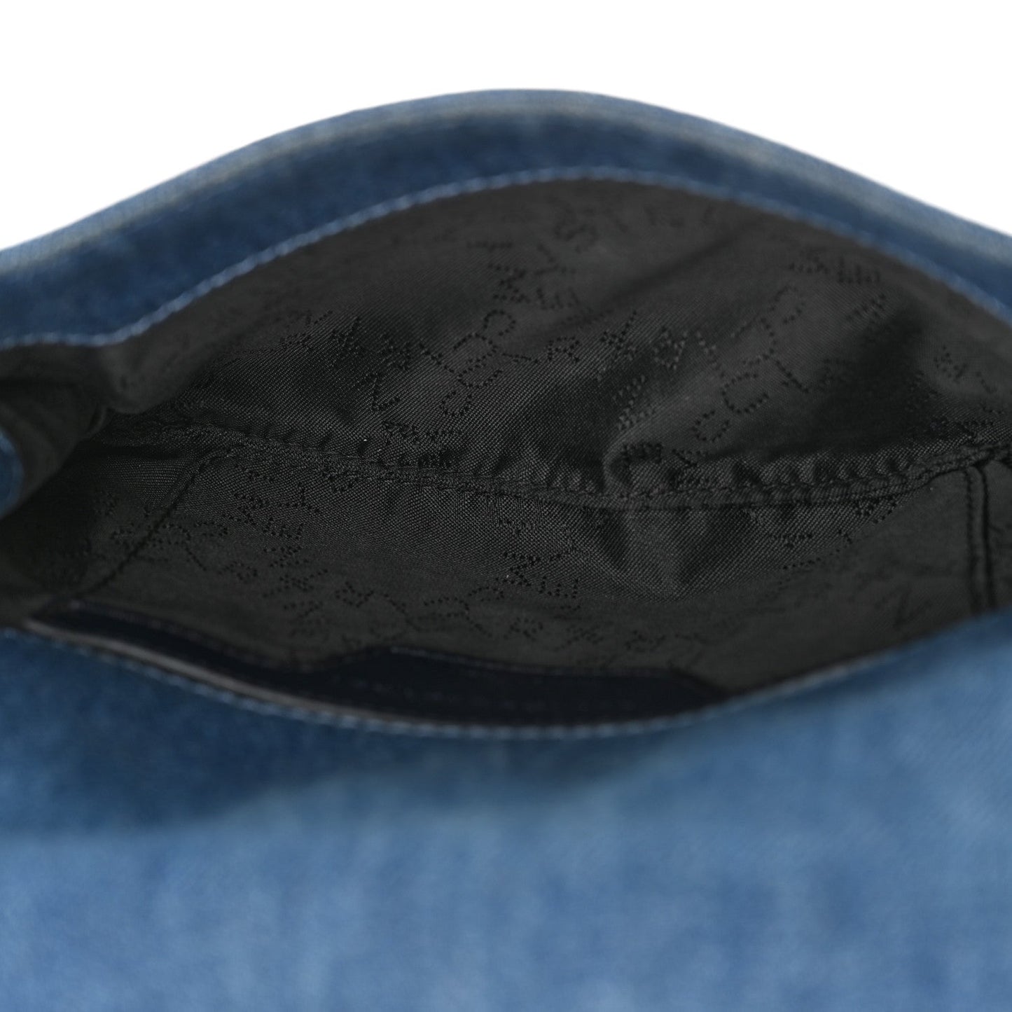 Stella McCartney Eco Denim Embroidered Falabella Crossbody Cerulean