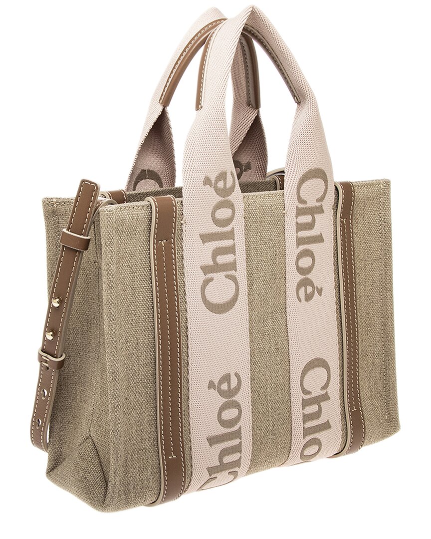 CHL - CC o? Woody Small Linen & Leather Tote