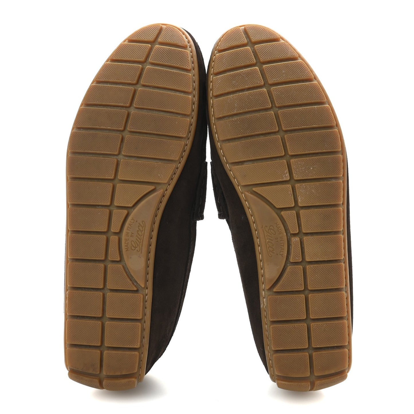 Amelia Suede Mens InterLocking G Driver Loafers 8 Cocoa
