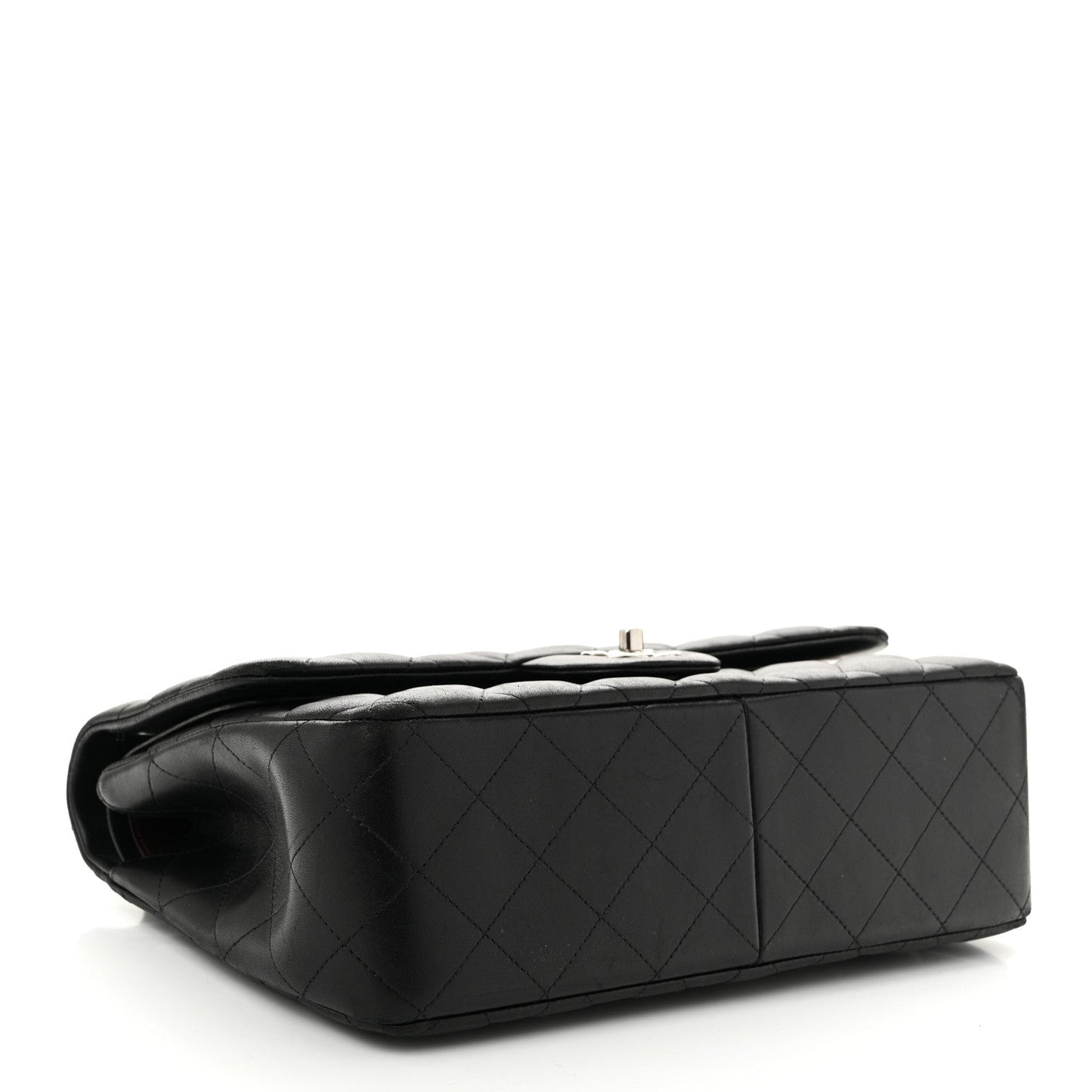 Amelia Lambskin Quilted Jumbo Double Flap Black