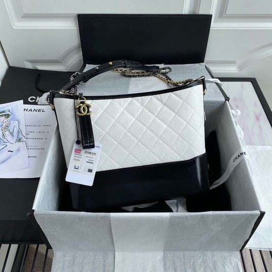 CHL - Gabrielle Hobo Handbag White/Black For Women Bags, Shoulder And Crossbody Bags 9.8in/25AmeliaA93824 Y61477 C0200