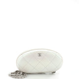 CHANEL Zip Around Sunglasses Case with Chain Iridescent Lambskin