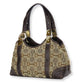 Gucci Horsebit Canvas Leather Handbag