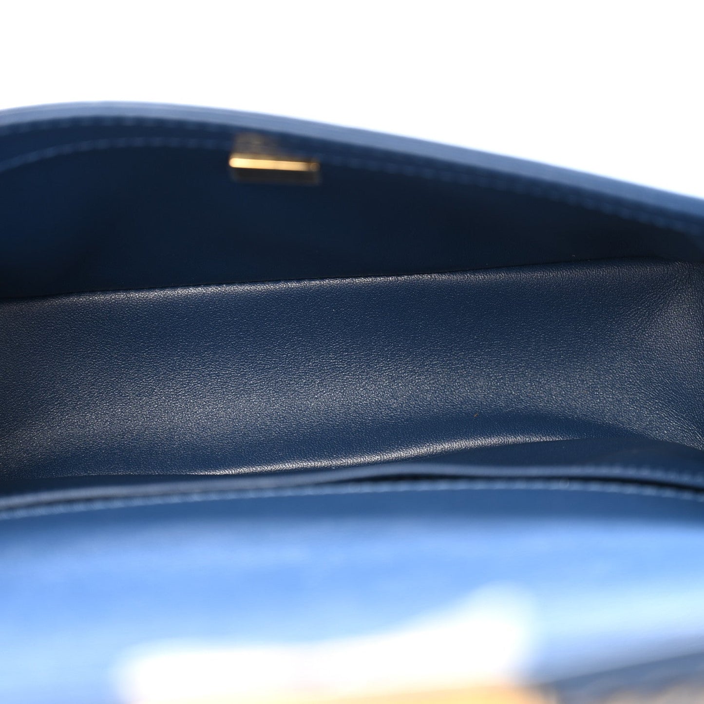 Amelia Lambskin Quilted Medium Top Handle Boy Flap Dark Blue