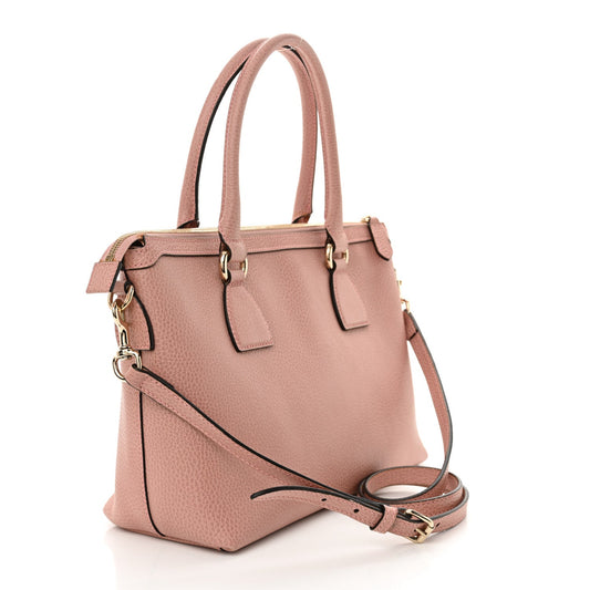 Amelia Dollar Calfskin GG Charm Satchel Soft Pink