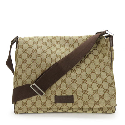 Gucci GG Canvas Leather Shoulder Bag 146236