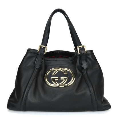 Gucci New Britt Double G Leather Tote Bag