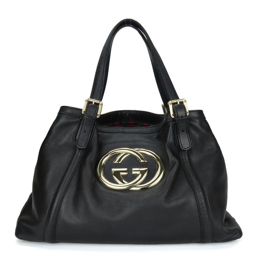 Gucci New Britt Double G Leather Tote Bag