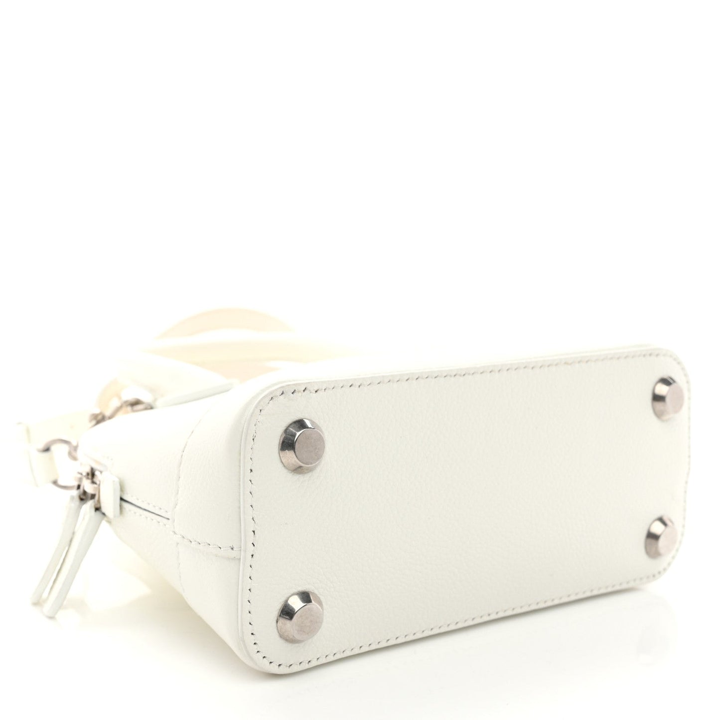 Balenciaga Grained Calfskin XXS Ville Top Handle Bag White Black