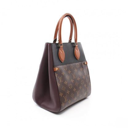 Louis Vuitton Fold Tote MM Monogram Noir Handbag PVC Leather 2Way