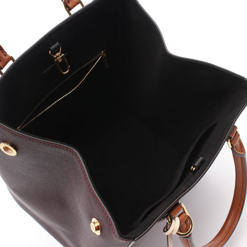 Louis Vuitton Fold Tote MM Monogram Noir Handbag PVC Leather 2Way