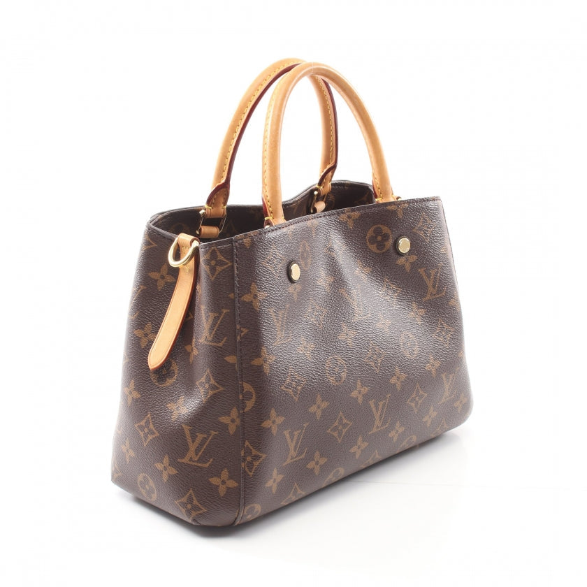 Louis Vuitton Montaigne BB Monogram Handbag PVC Leather Brown
