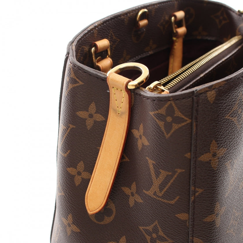Louis Vuitton Montaigne BB Monogram Handbag PVC Leather Brown