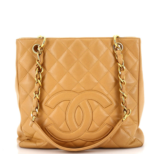 CHANEL Petite Shopping Tote Quilted Caviar