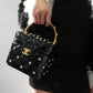 CHANEL 1995 Crystal Vanity Handbag Black Patent Leather