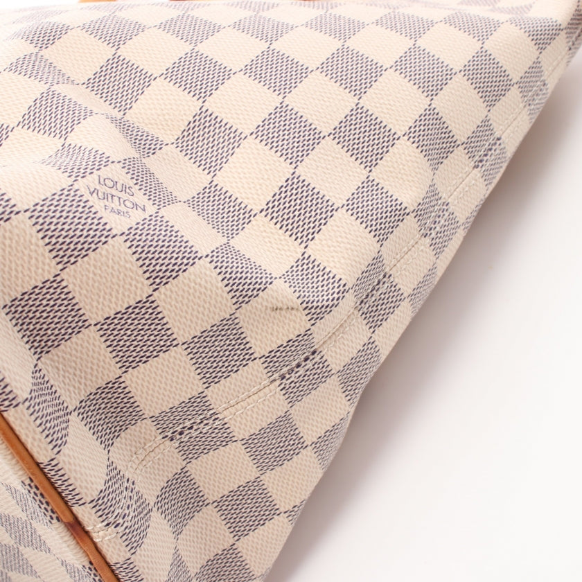 Louis Vuitton Saleya MM Damier Azur Handbag PVC Leather White