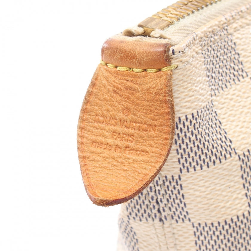 Louis Vuitton Saleya MM Damier Azur Tote Bag Leather White