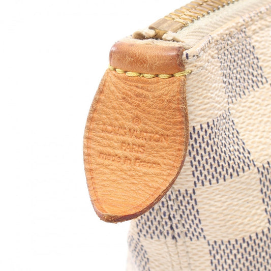 Louis Vuitton Saleya MM Damier Azur Tote Bag Leather White