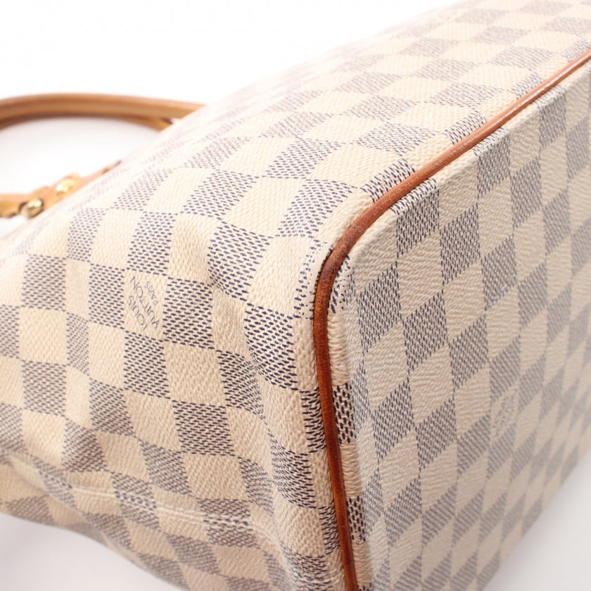 Louis Vuitton Saleya MM Damier Azur Tote Bag Leather White