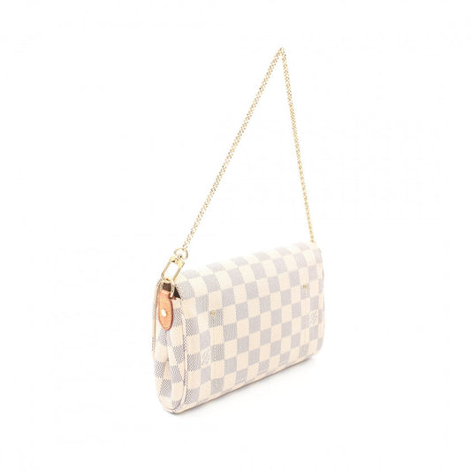 Louis Vuitton Favorite PM Damier Azur Chain Handbag White
