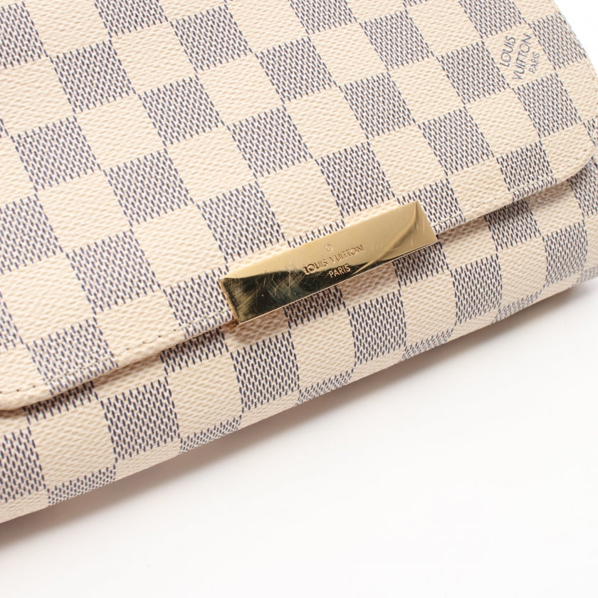 Louis Vuitton Favorite PM Damier Azur Chain Handbag White