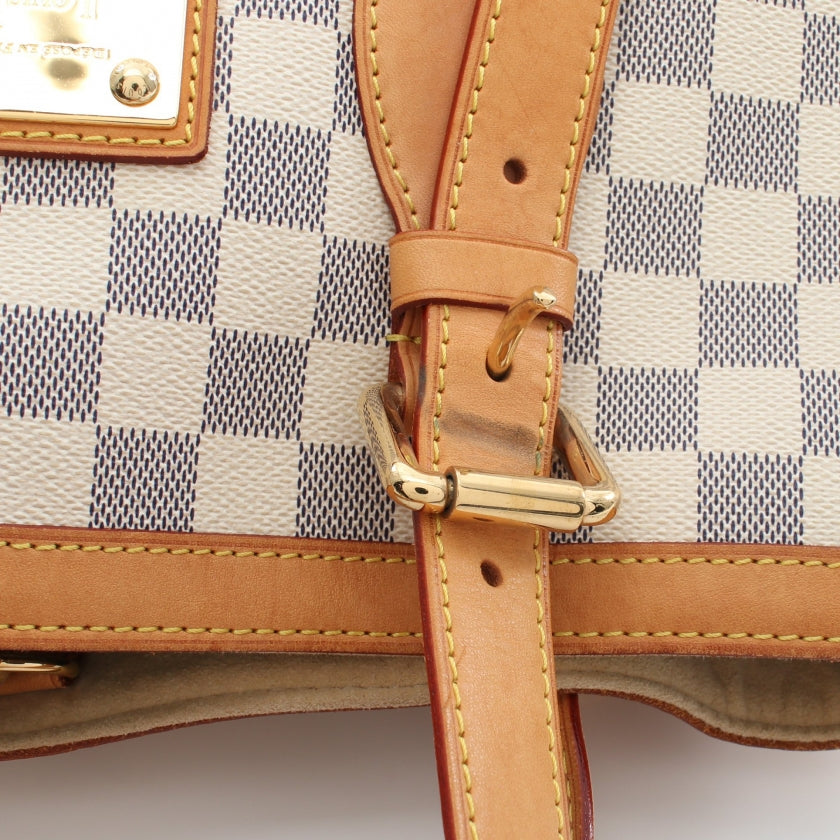 Louis Vuitton Hampstead MM Damier Azur Shoulder Bag Leather