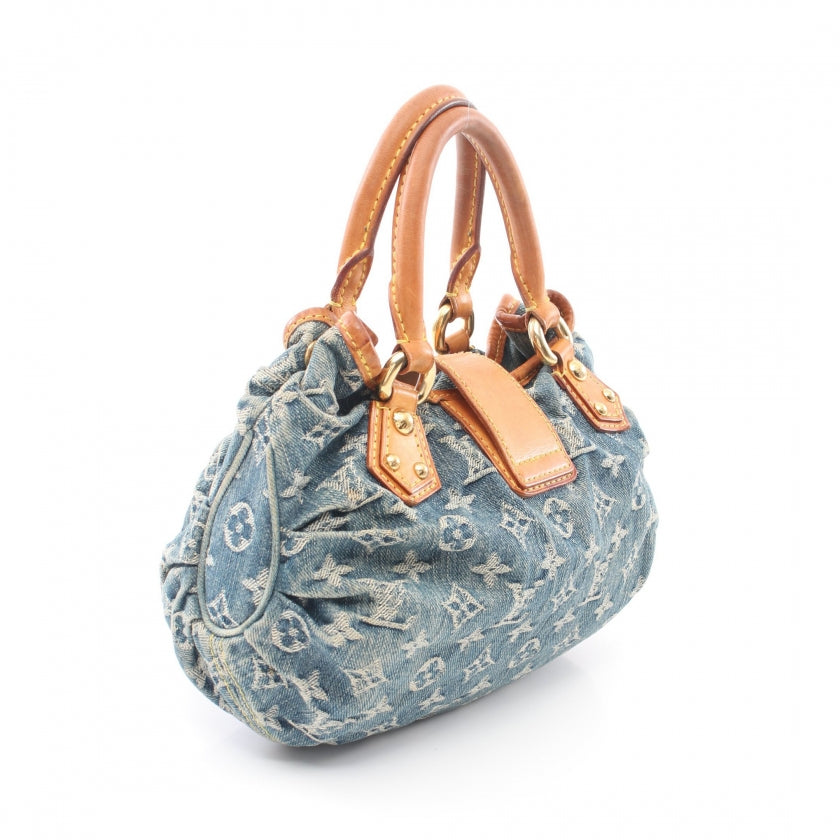 Louis Vuitton Pretty Monogram Denim Handbag Leather Blue