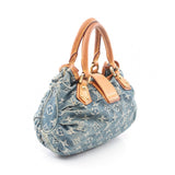Louis Vuitton Pretty Monogram Denim Handbag Leather Blue