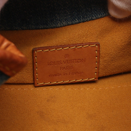 Louis Vuitton Pretty Monogram Denim Handbag Leather Blue