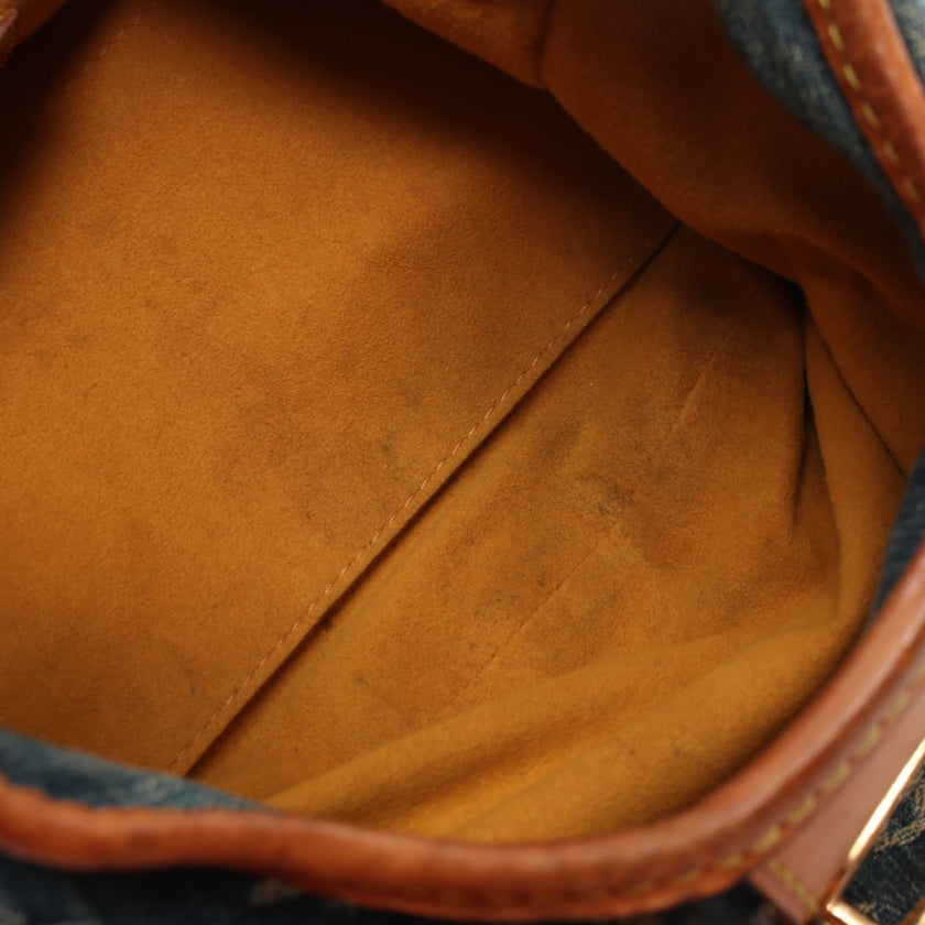 Louis Vuitton Pretty Monogram Denim Handbag Leather Blue
