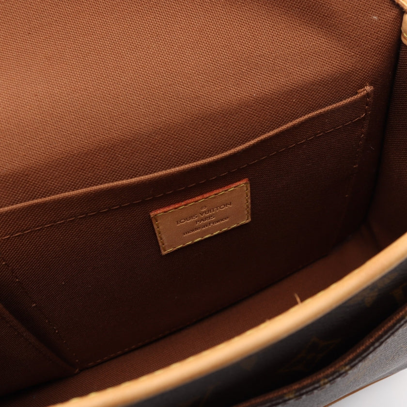 Louis Vuitton Sologne Monogram Shoulder Bag Leather Brown