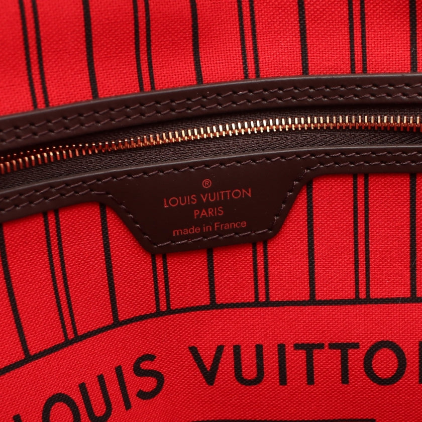 Louis Vuitton Neverfull MM Damier Ebene Tote Bag Leather