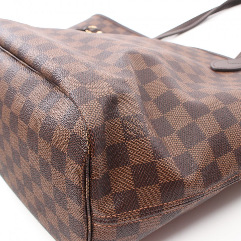 Louis Vuitton Neverfull MM Damier Ebene Tote Bag Leather