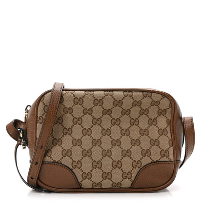 Amelia Monogram Mini Bree Messenger Bag Beige Tabacco