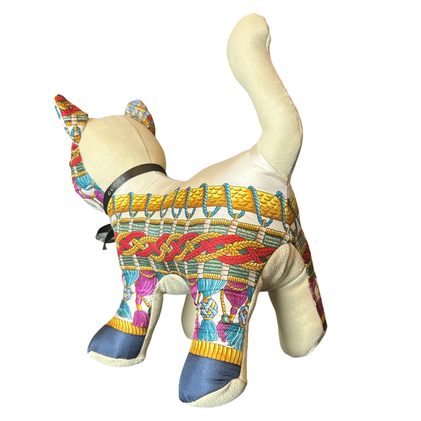 Tassels   Silk Scarf Charming Kitten
