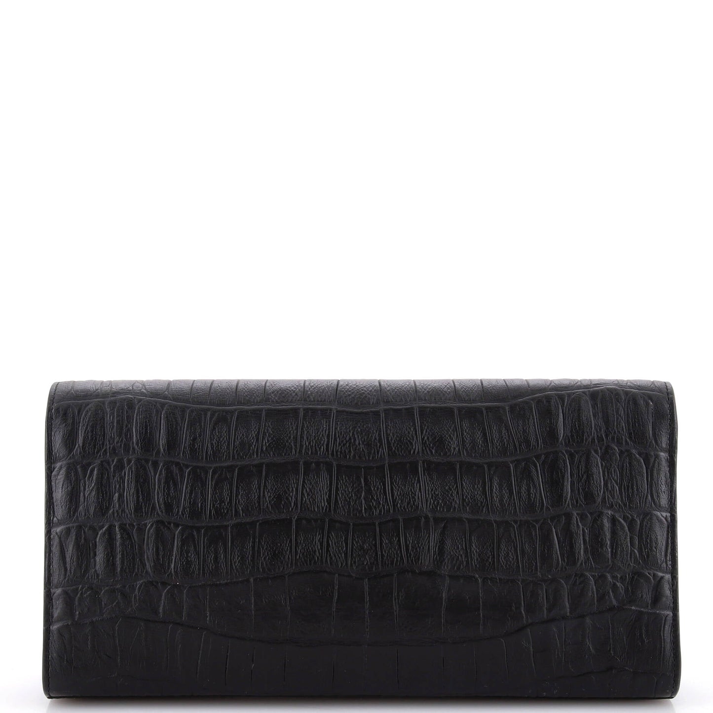 Classic Monogram Tassel Clutch Crocodile Embossed Leather Long