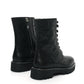Louis Vuitton Calfskin Monogram Territory Flat Ranger Boots Black
