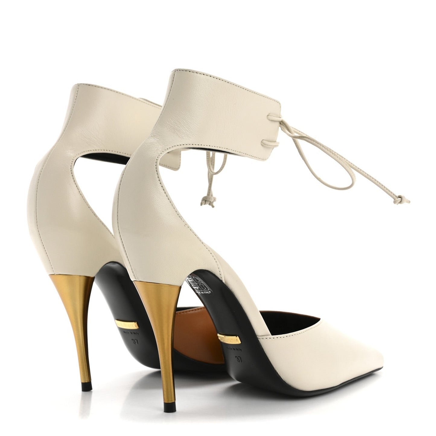 Amelia Soft Nappa Priscilla Ankle Cuff Pumps 37 Mystic White Harness Brown