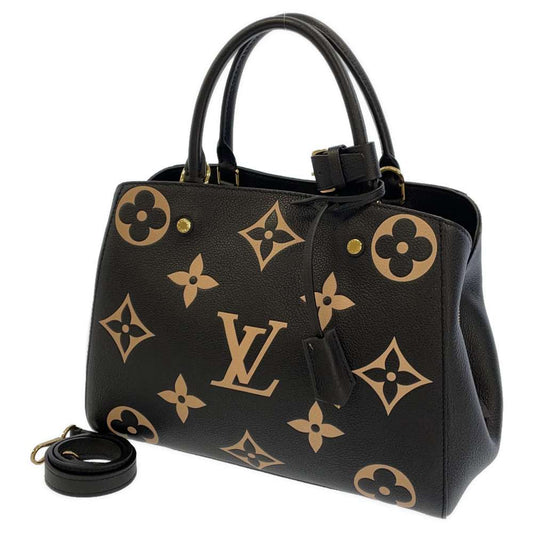 Louis Vuitton Handbag Monogram Emplant Montaigne MM Black