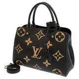 Louis Vuitton Handbag Monogram Emplant Montaigne MM Black