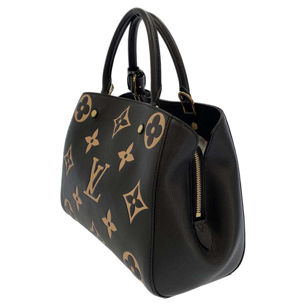 Louis Vuitton Handbag Monogram Emplant Montaigne MM Black