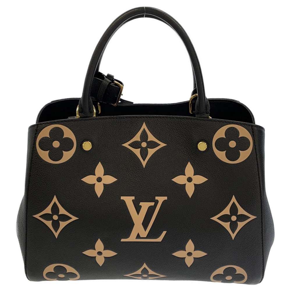 Louis Vuitton Handbag Monogram Emplant Montaigne MM Black