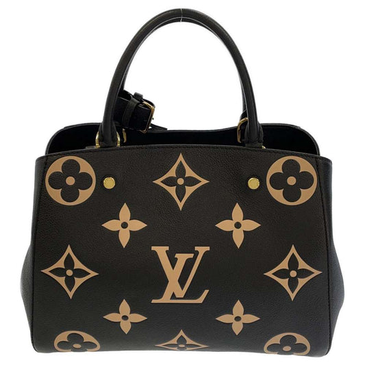 Louis Vuitton Handbag Monogram Emplant Montaigne MM Black