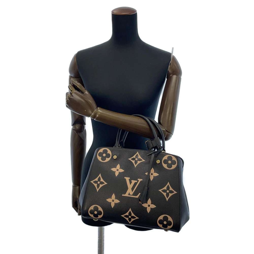 Louis Vuitton Handbag Monogram Emplant Montaigne MM Black