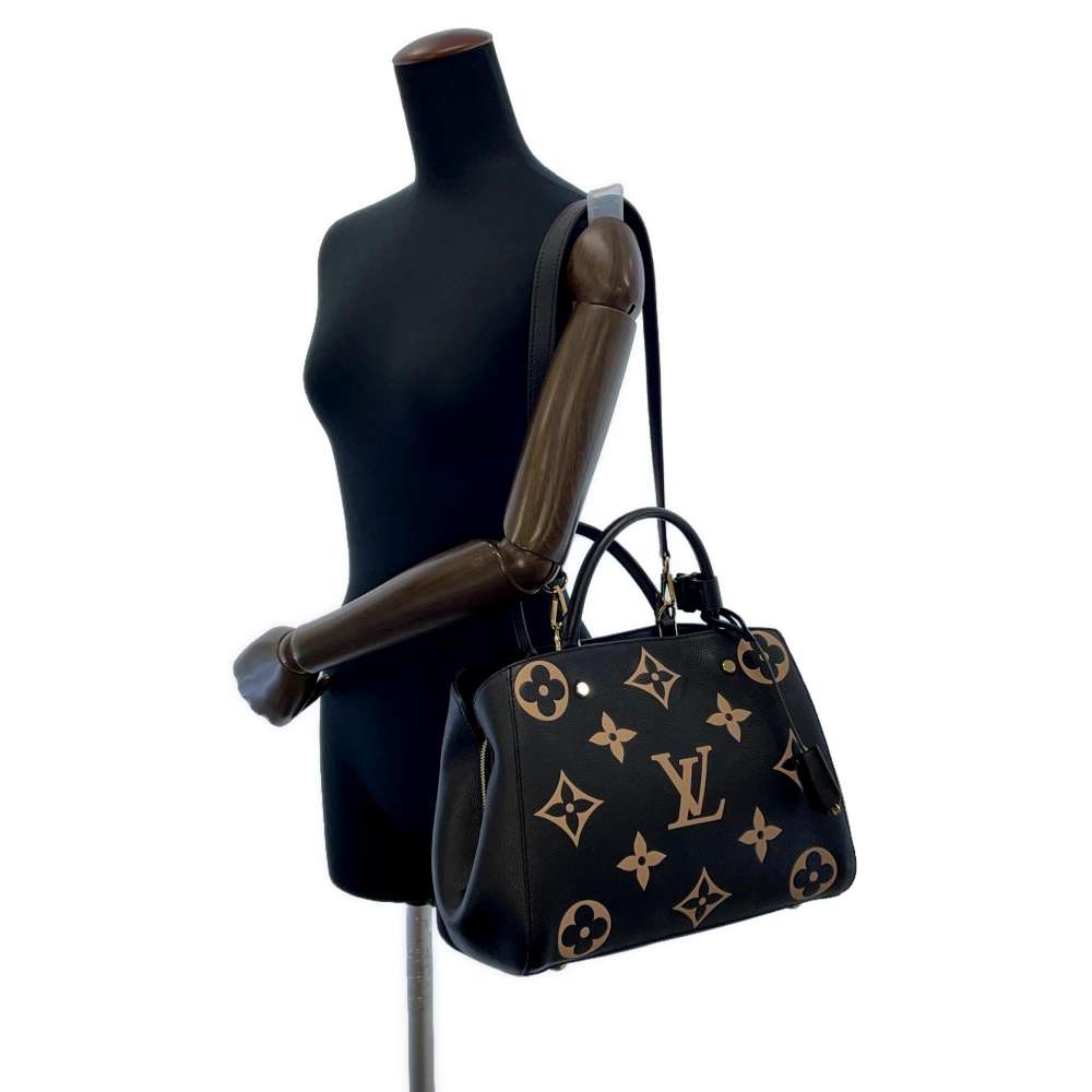Louis Vuitton Handbag Monogram Emplant Montaigne MM Black