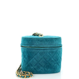 CHANEL   Tassel Chain Vanity Case Shoulder Bag Quilted Suede Small