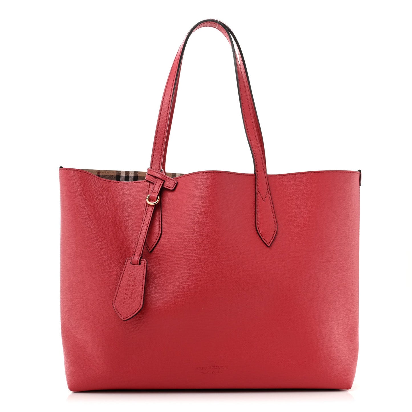 Amelia Haymarket Check Medium Reversible Tote Poppy Red