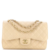 CHANEL   Classic Double Flap Bag Quilted Caviar Jumbo